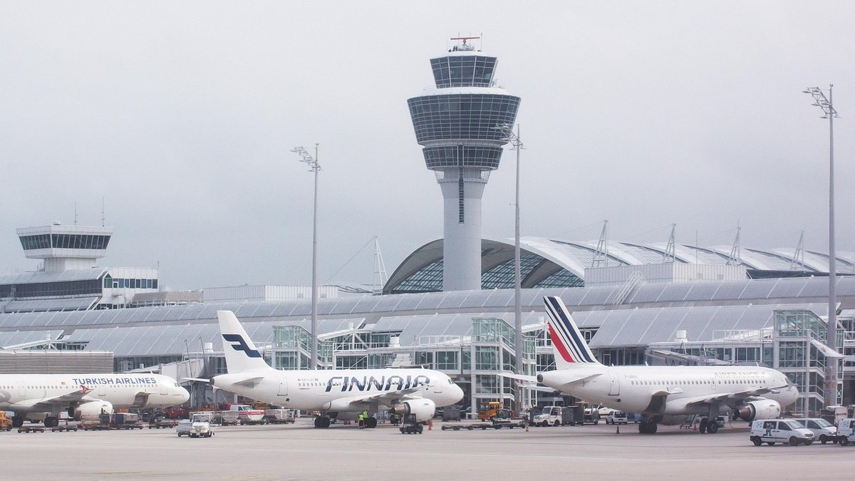 Exterior view of King Khalid International Airport terminal building in Riyadh.