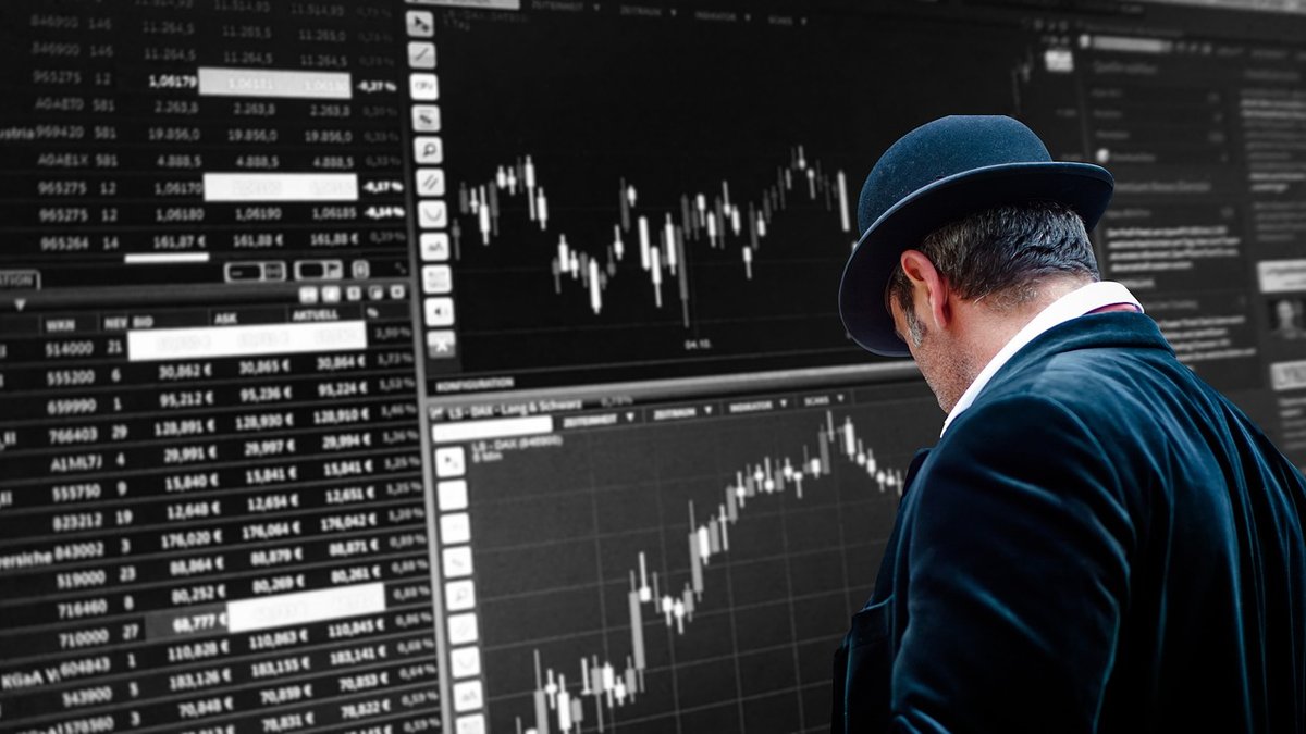 Traders working on the floor of the New York Stock Exchange during a market trading session.